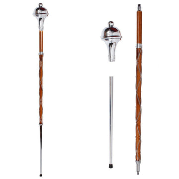 Drum Major Stave Plain head Ball Top Chrome Plated Three Part
